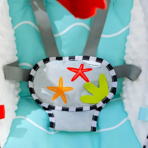 Vista 9 de Baby Einstein Ocean Explorers Musical Compact, columpio ligero para bebé, 6 velocidades multidirección, vibraciones, música, sonidos, 0-9 meses, Gris