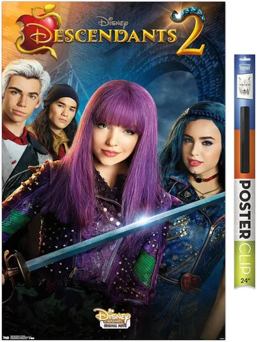 Vista 17 de Trends International Disney Descendants 2 - Póster de pared de una hoja, 14.725 x 22.375 pulgadas, versión enmarcada de madera de granero