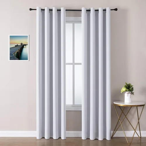Vista 25 de ChrisDowa - Cortinas cortas para ventana de 40 pulgadas para dormitorio - Cortinas cortas con ojales y aislamiento térmico para oscurecer