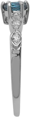 Vista 4 de Silvershake 5mm Round Shape White Gold Plated 925 Sterling Silver Engagement Ring