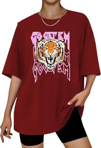 Vista 25 de Aoang Camisetas gráficas de gran tamaño para mujer, cuello redondo, manga corta, blusa
