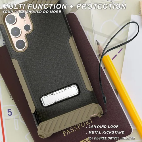 Vista 6 de Tri-Shield - Funda para teléfono con soporte compatible con Samsung Galaxy S22 Ultra grado militar, probado contra caídas, resistente de alto