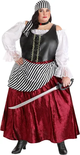 Vista 4 de Women's Tavern Buccaneer Costume Plus Size Deluxe Pirate Wench Costume