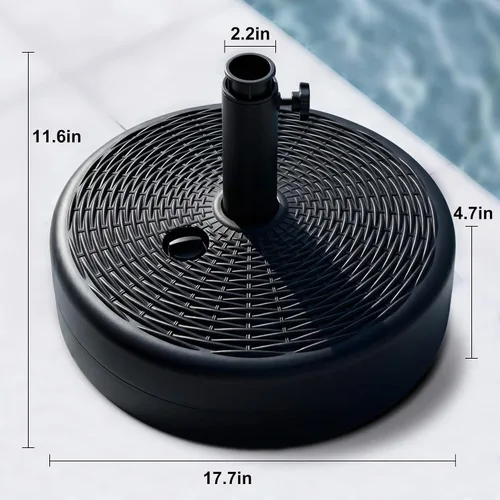 Vista 2 de FLAME&SHADE Base para sombrilla de patio, 60 libras, 17.7 pulgadas, base de sombrilla rellena de agua resistente para mesa de mercado, jardín