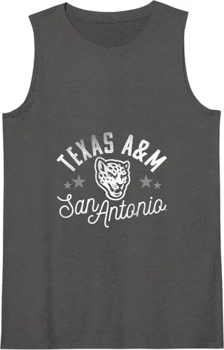 Vista 3 de Texas A&M University-San Antonio Camiseta sin mangas con logotipo de los Jaguars de TAMUSA, Gris