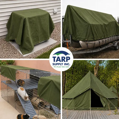Vista 2 de TARP SUPPLY Inc. Lona de lona resistente de 5 x 7 pies, lona resistente al agua y transpirable, cubierta resistente a los rayos UV con ojales