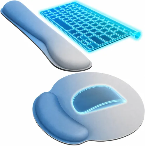 Vista 17 de KTRIO Reposamuñecas ergonómico para teclado y reposamuñecas para mouse, Negro