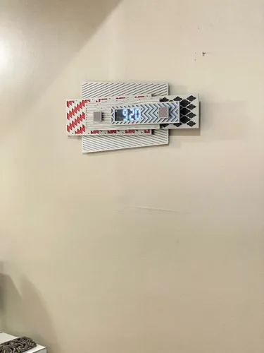 Vista 3 de Rocket Reloj de pared digital 3D "Colección de diseño especial de reloj de pared 2023