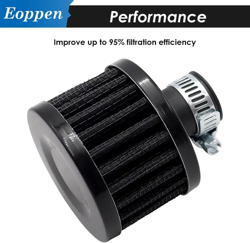 Vista 5 de 2pcs 0.472 in Filtro de aire Mini Universal Vent Crankcase Entrada de aire frío Filtro de respiración para coche y motocicleta (negro)