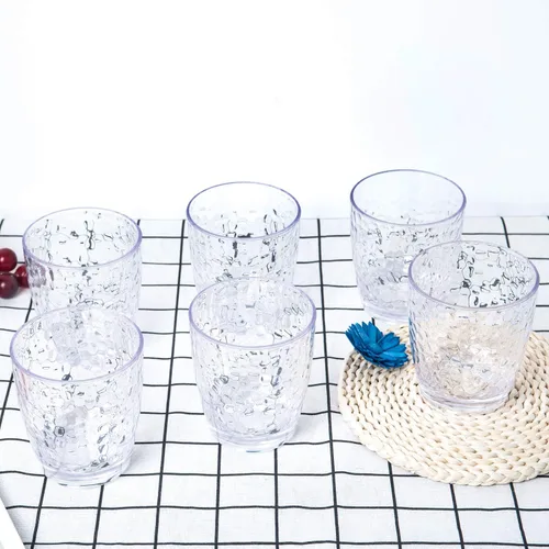 Vista 5 de KOXIN-KARLU Vasos acrílicos de plástico de 15 onzas, juego de 6 vasos transparentes