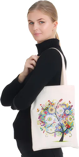 Vista 4 de 5D Art Craft Diamond Painting Shopping Canvas Tote Bag Handwork Organizar Bolso Regalo para Mujeres Mamá Hija