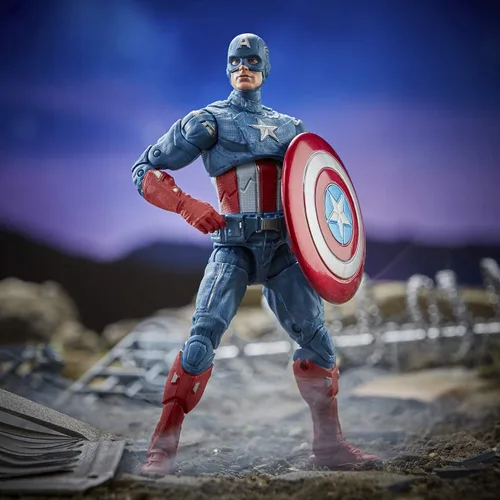 Vista 2 de Vengadores Marvel Legends Series Endgame personaje coleccionable de 6 pulgadas de Capitán América, incluye 1 accesorio