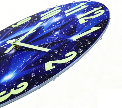Vista 7 de jomparis Relojes al aire libre impermeable 12 pulgadas Galaxy Night Light Reloj de pared de vidrio para piscina patio baño 12''Sky
