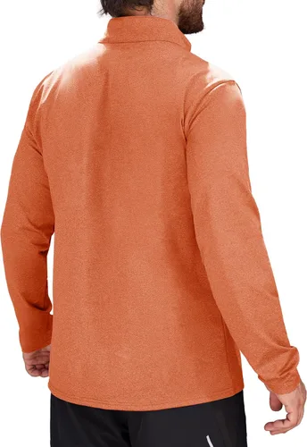 Vista 63 de MAGCOMSEN Sudadera de golf de manga larga con forro polar para hombre, con cremallera de 1/4, térmica, para correr