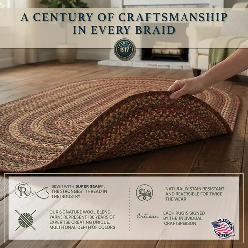 Vista 3 de Capel American Heritage Woodstone Alfombra Trenzada Ovalada de Pasillo 2' 0" X 6' 0