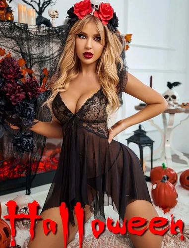 Vista 2 de Avidlove - Babydoll para mujer, prenda ajustada de encaje, ropa de dormir, prendas estilo Boudoir, ropa intima femenina disponible en tallas