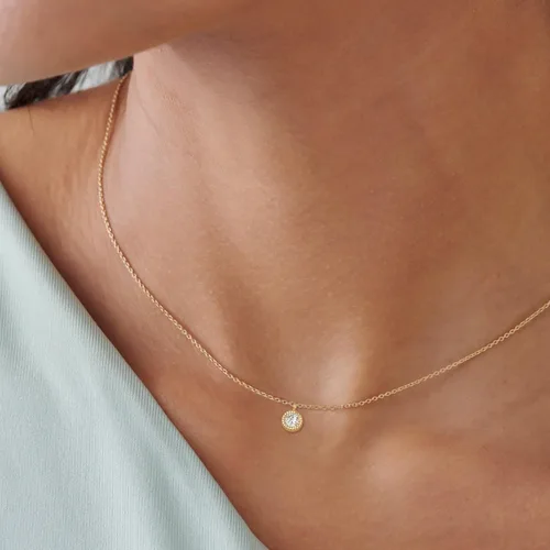 Vista 2 de Tewiky Diamond Pendant Necklace for Women Dainty Gold Layered Necklaces 14k Gold Plated Stacked Cuban Paperclip Chain Choker Necklaces Aesthetic