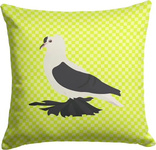 Vista 38 de Caroline's Treasures BB8163PW1414 Beltsville - Almohada decorativa de tela a cuadros pequeños, color blanco, pavo y gallina azul, lavable a máquina