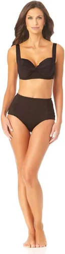 Vista 2 de Anne Cole Parte inferior de control de abdomen de cintura alta con fruncido lateral estándar para mujer