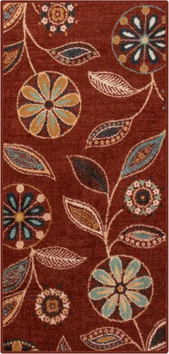 Vista 43 de Maples Rugs Reggie - Alfombra bohemia con estampado floral, 1 pies 8 Gris oscuro