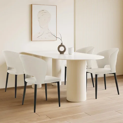 Vista 8 de Homcosan Juego de 2 sillas de comedor, modernas sillas de cocina con estructura cruzada y exquisito diseño de tuberías, fácil montaje, sillas