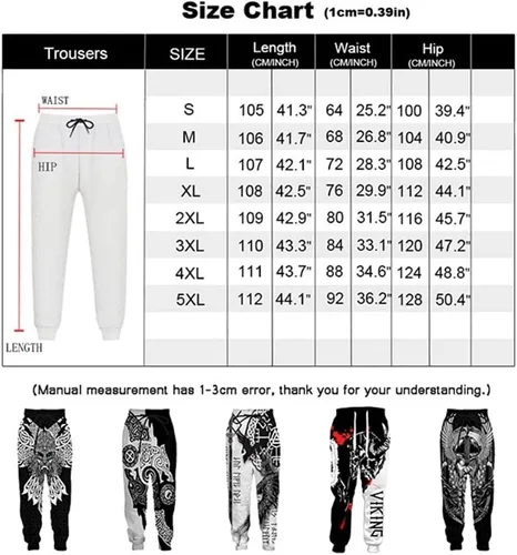 Vista 2 de Norse Mythology - Pantalones deportivos vikingos con patrón de brújula y cuervo, pantalones deportivos casuales con estampado 3D y bolsillos