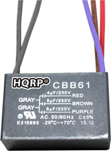 Vista 18 de HQRP Condensador de ventilador de techo CBB61 1uf+2uf de 3 cables listado UL