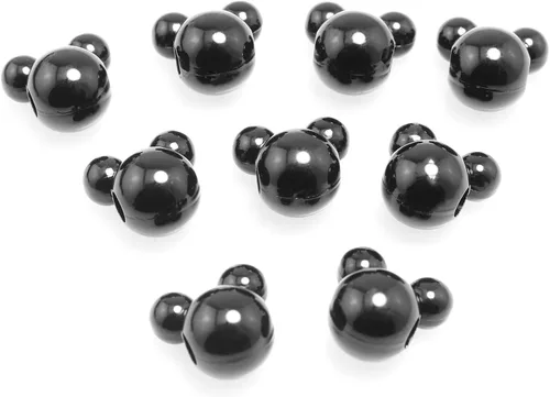 Vista 3 de 150 piezas de 0.591 in DIY pulsera collar joyería hecho a mano artesanía fabricación Mickey Mouse cabeza cuentas acrílicas agujero grande pastel