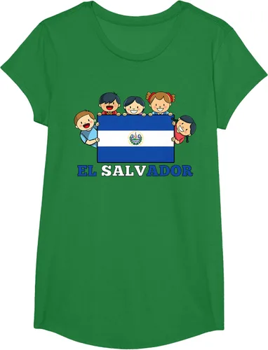 Vista 47 de Camiseta salvadoreña del Mes de la Herencia Hispana con la bandera de El Salvador para niños, Negro