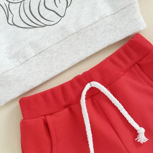 Vista 5 de LAGKIYOJ Conjunto de 2 piezas de sudadera con diseño de árbol de Navidad para niño y niña, ropa de otoño e invierno