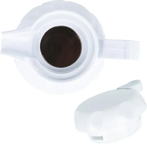 Vista 10 de Restaurantware Paquete de 10 jarras térmicas de plástico de 20 onzas con mango ergonómico, cafetera blanca con boquilla sin goteo, para catering