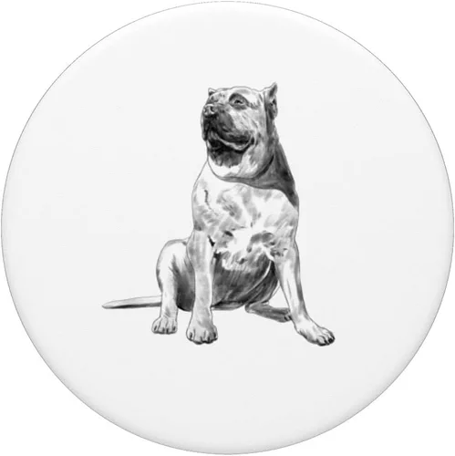 Vista 3 de Perro Sentado Perro De Presa Canario PopSockets PopGrip intercambiable