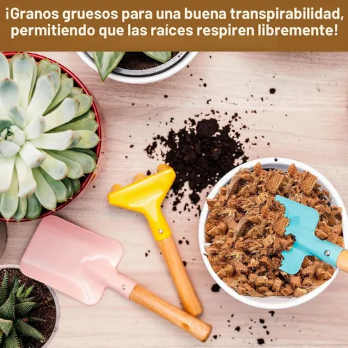 Vista 5 de Riare - Chips de fibra de coco orgánica de 10 libras para plantas, sustrato de cáscara de coco