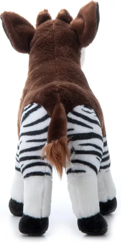 Vista 3 de The Petting Zoo Peluche africano de Okapi, regalos para niños, animales salvajes del zoológico Onez, juguete de peluche africano Okapi de 12 pulgadas