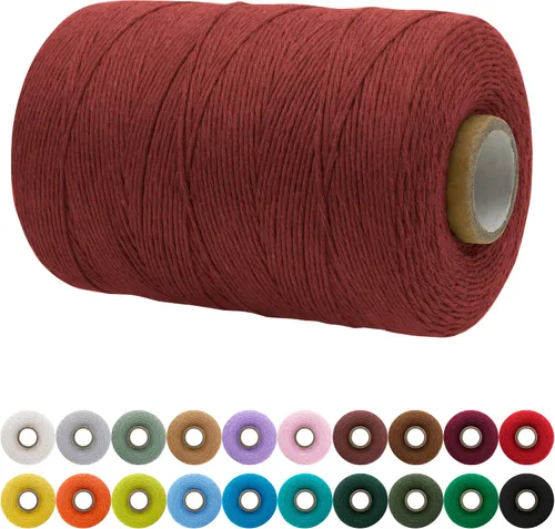 Vista 72 de JeogYong Cordón de macramé de un solo hilo 3 mm x 109 yardas (328 pies) Cuerda de algodón suave Hilo de macramé de 3 mm, suministros de macramé