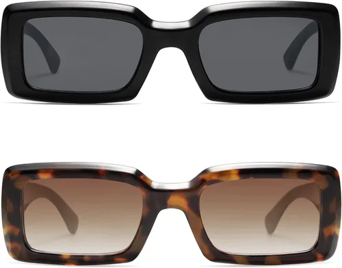 Vista 3 de Appassal Lentes de sol cuadrados retro para mujeres y hombres marco rectangular de moda lentes Sunnie UV400 AP3616