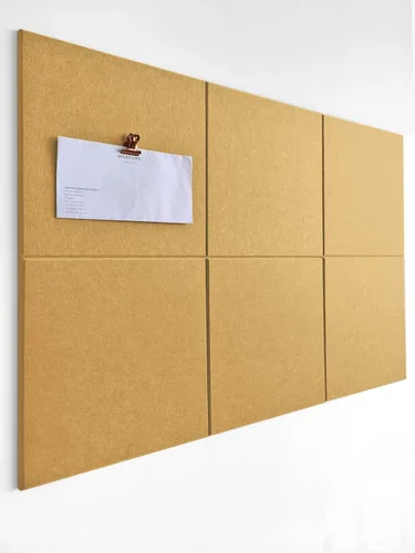 Vista 17 de Tabla de corcho alternativa de 24 x 36 pulgadas, paquete de 6 azulejos de pared de fieltro con pestañas adhesivas extraíbles seguras, tableros