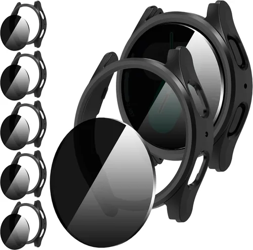 Vista 22 de Suoman 5+5 Pack para Samsung Galaxy Watch 7/8 Ultra 47mm (2024/2025) Estuche, Protector de pantalla de vidrio templado 9H + Funda protectora de PC