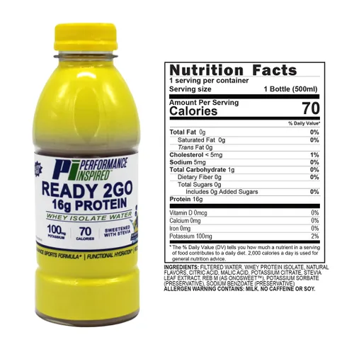 Vista 2 de Performance Inspired Nutrition Ready 2Go Protein - Sin gluten - 16 onzas líquidas - Proteína de agua - Estuche de 6 unidades - Limonada de arándanos