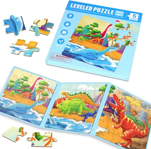 Vista 12 de Rompecabezas magnéticos para niños pequeños de 1 a 3 años, 3 en 1, divertido rompecabezas de granja, rompecabezas de viaje para niños, juguete