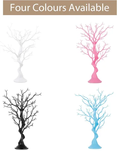 Vista 7 de Sziqiqi Árbol artificial pequeño para centro de mesa, árboles falsos negros de 1.9 pies, árbol sintético para fiesta, cumpleaños, jardín, hogar