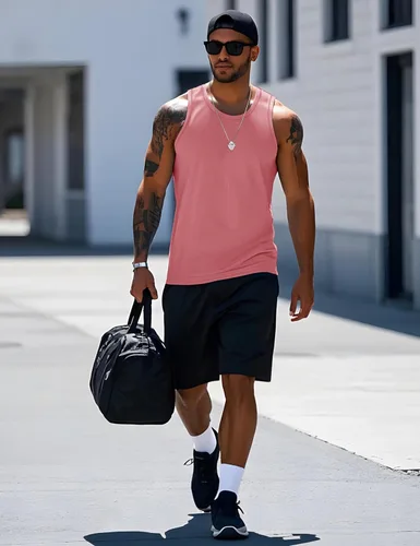 Vista 4 de MAGCOMSEN Camiseta sin mangas de algodón para hombre, camiseta sin mangas atlética para gimnasio