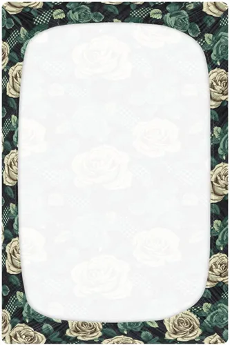 Vista 3 de Fitted Crib Sheets White Roses Mini Crib Sheets for Boy & Girl Toddler Mattress Sheets Playard Sheet 21216581