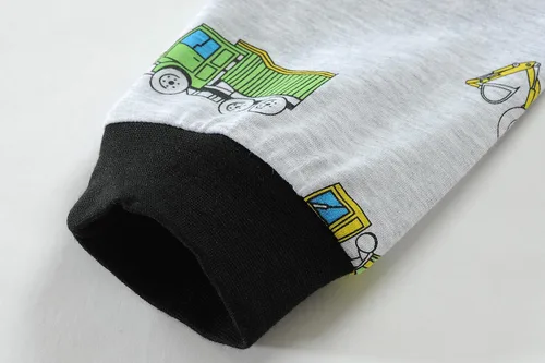 Vista 6 de Little Hand Pijamas de algodón para niños pequeños, conjunto de pijamas de manga larga para excavadora