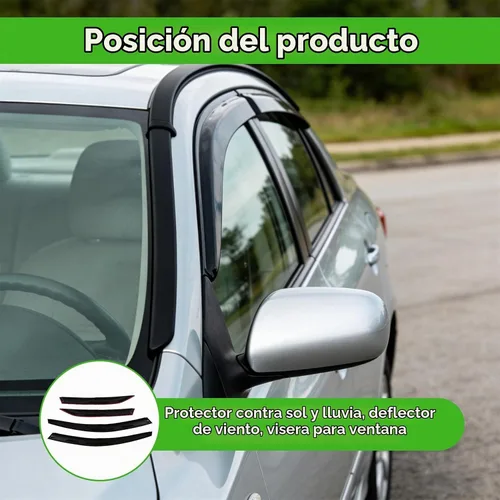 Vista 2 de Viseras laterales de humo para ventana lateral de repuesto para Toyota Corolla 2009-2013