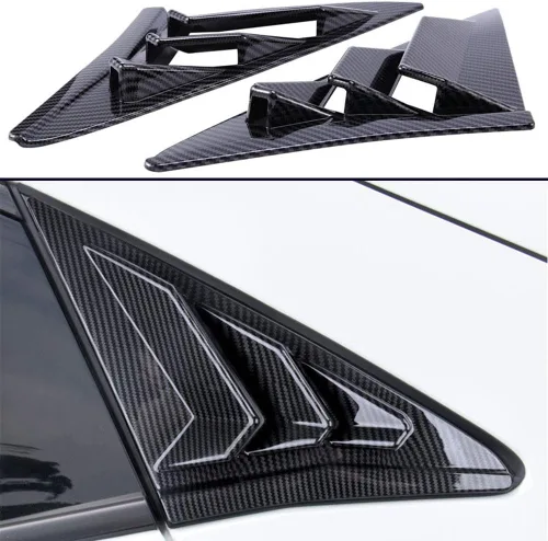 Vista 8 de Persianas laterales de ABS para ventana trasera de aire, para Honda Civic Hatchback Tipo R 2016 2017 2018 2019 2020 2021 (negro brillante)