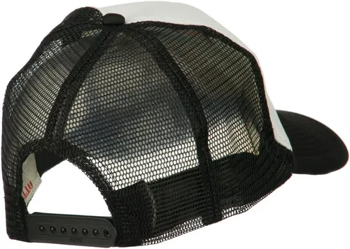 Vista 4 de e4Hats Scribe Smile Face - Gorra de malla de espuma bordada Negro blanco