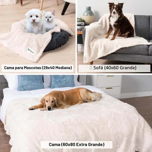 Vista 5 de PetAmi Manta de felpa suave para perros y gatos, pequeña de 24 x 32