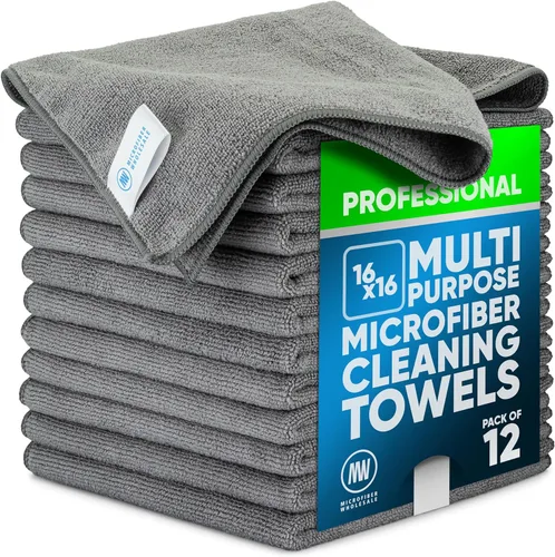 Vista 17 de Toalla Buff Pro de Microfibra de Superficie Múltiple - Paquete de 12 unidades - Paños de limpieza premium - Limpia, quita el polvo, pule, absorbe