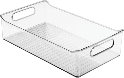 Vista 10 de iDesign Organizador de almacenamiento de despensa de plástico con asas, juego de 2, contenedores transparentes